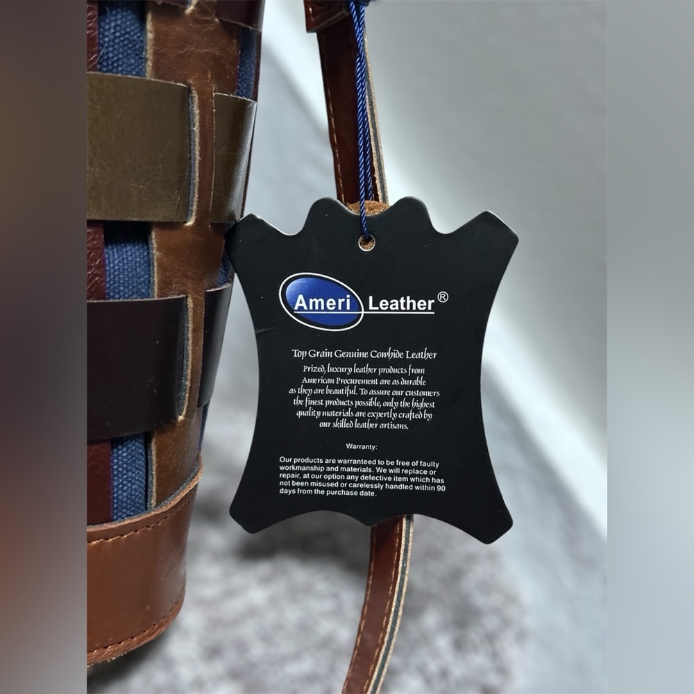 NEW Amerileather Dorgon Leather Rainbow Bucket/Basket Handbag (#1280-9) - Picture 2 of 9